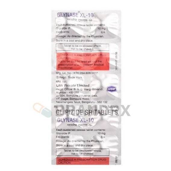 Glynase XL 10 mg USV Private Ltd.